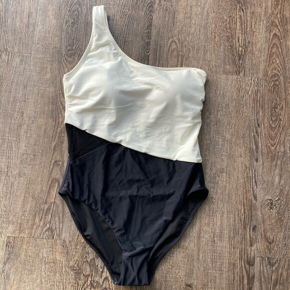 Modern One Shoulder One Piece Swimsuit - Picture 1 of 8
